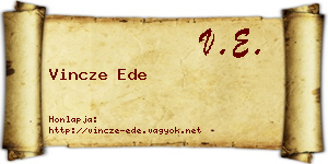 Vincze Ede névjegykártya